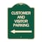 Signmission Customer and Visitor Parking W/ Left Arrow Heavy-Gauge Aluminum Sign, 24" x 18", G-1824-24216 A-DES-G-1824-24216 - alternate 1